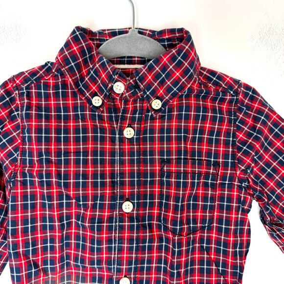 Carter's Baby Boy Plaid Button Down Shirt One Piece Set Red Black Size 12 Months - Picture 3 of 13